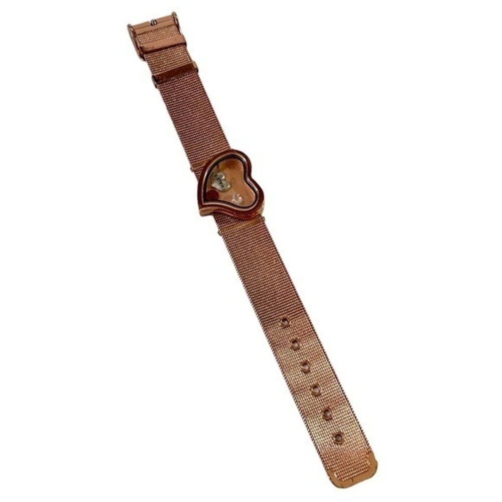ROSE Gold Heart Locket Bracelet Watch Style Band Sister Charms